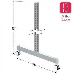 Κολόνα T Ortho 6x3cm με ρόδες - 76x134cm